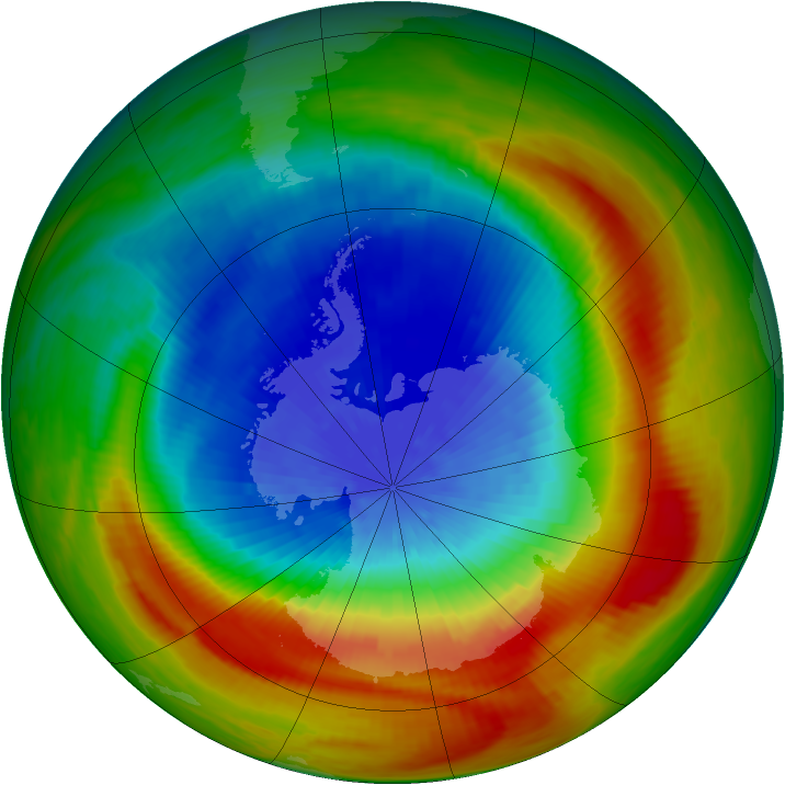 Antarctic ozone map for 28 September 1988
